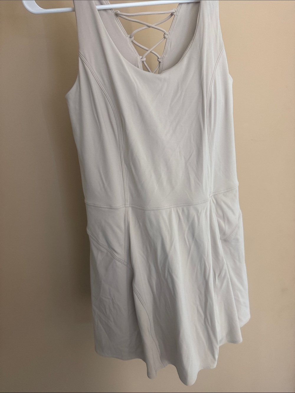 JoyLab White Sleeveless Lace-Up Back Athletic Dress
